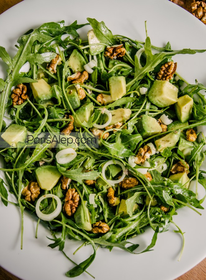 Salade avocat roquette noix
