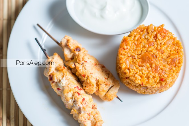 boulgour tomates brochettes chich taouk